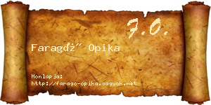 Faragó Opika névjegykártya